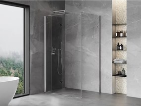 Mexen Mist-F T, 1-krídlový skladací sprchový kút ľavý 115 x 95 cm, číre sklo, chrómový profil, 8A6T-115-095-01-00-L