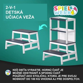 Spielwerk Učiaca veža PLAY borovica, 93x56x49, biela/antracit