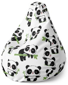 Sablio Sedací vak Pear Pandy s vetvičkou - 70 x 95 x 15 cm