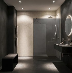 Bezrámová sprchová zástena REA FLEXI 140 cm, chróm/sivá dymová - bez vaničky