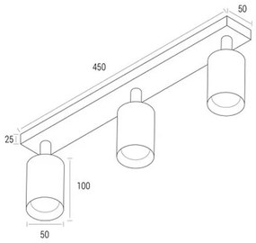 Bodové svietidlo ANGIE 3xGU10/35W/230V čierna