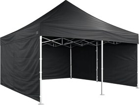 Rozkladací stan 5x5m - hliníkový hexagon profi, Čierna