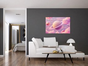 Obraz - Ružová planéta (90x60 cm)