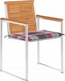 vidaXL Záhradné stoličky s vankúšmi, 6 ks, masívne akáciové drevo