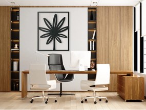 drevko Minimalistický obraz Kvet Rozmer obrazu: 41 x 32,5 cm, Farba dekorácie: Čierna