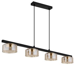 Globo 16055-4HG - LED Luster na lanku HIGGINS 4xGX53/6W/230V dymová/hnedá