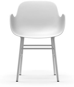 Stolička Form Armchair – biela/oceľ