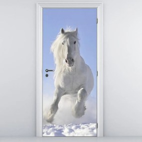 Fototapeta na dvere - Biely kôň (95x205cm)