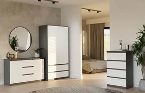 Komoda Malwa 2D3S 120 cm antracit/bílá