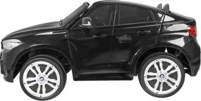 Ramiz BMW X6M XXL pre 2 deti Lakované čierne SUV + diaľkové ovládanie + ekokoža
