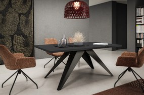 Rozkladací jedálenský stôl MASON čierna matná Rozmer stola: rozmer 140cm