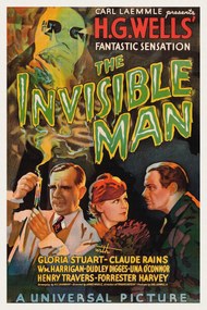 Obrazová reprodukcia The Invisible Man (Vintage Cinema / Retro Movie Theatre Poster / Horror & Sci-Fi), (26.7 x 40 cm)