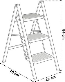 Skladacie schodíky EASYSTEP 3-stupňové biele