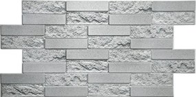 Obkladové panely 3D PVC TP10019927, rozmer 980 x 490 mm, pieskovcový kameň sivý, GRACE