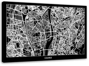 Obraz na plátně Káhira Mapa města - 100x70 cm