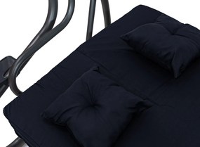 Záhradná hojdačka so strieškou, skladacia 2x1 námornícka modrá