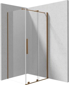 Deante Obdĺžnikový sprchovací kút Prizma 100x90 cm - KPNCP10S09, bronz kartáčovaná - bez vaničky