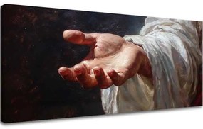 Božia ruka | domaľovaný akrylom a zlatými plátkami