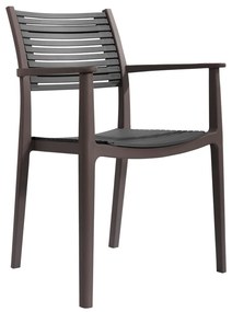 Kondela Stohovateľná stolička, hnedá/sivá, HERTA