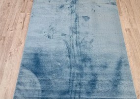 HU Modrý koberec Plush Deluxe Modra Rozmer: 50x80 cm