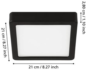 Čierne LED stropné svietidlo 21x21 cm FUEVA 5 – EGLO