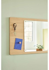 Nástenné zrkadlo s dreveným rámom 80x50 cm Split - Hübsch