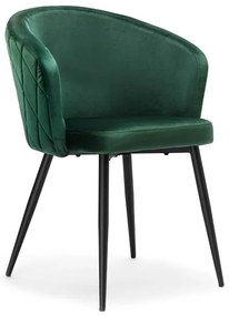 Jedálenská stolička HAMPTON zamatová, tmavozelená