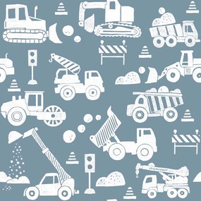 Tapeta stavebnej hry modrá 280x100 cm