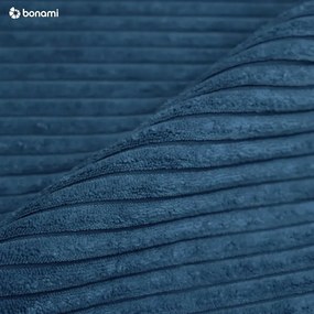 Modrá menčestrová rozkladacia/s úložným priestorom rohová pohovka Voltaire – Bobochic Paris