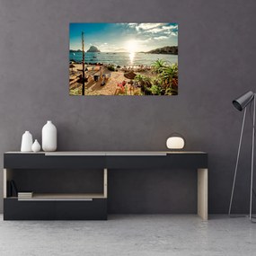 Obraz - Pláž s ľuďmi (90x60 cm)