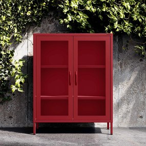 Vitrína GINA, 800 x 1015 x 400 mm, Modern: červená farba
