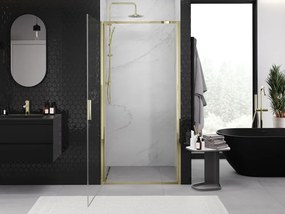 Mexen Exo, výklopné sprchové dvere 75 cm, číre sklo, zlatá, 817-075-000-50-00