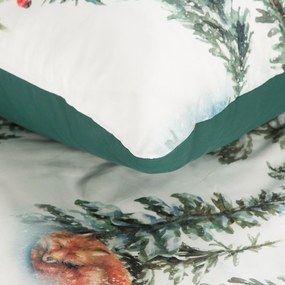 VIANOČNÉ RENFORCÉ OBLIEČKY DEER 200X220 CM, 2 KS 70X80 CM VZOROVANÉ