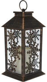 Lampáš s LED sviečkou Trifle Snowflake čierna, 14 x 28 cm