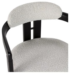 Biele/čierne čalúnené jedálenské kreslá v súprave s podrúčkami 2 ks Eiden – MOME