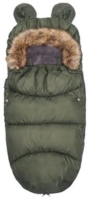 Spací vak s kožušinou na sánky SPRINGOS SB0048 -army