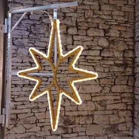 DECOLED LED světelná hvězda na VO 3D tisk, 43x55 cm, teple bílá