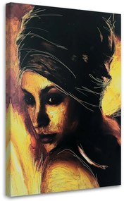 Gario Obraz na plátne Introvertná žena, portrét Rozmery: 40 x 60 cm