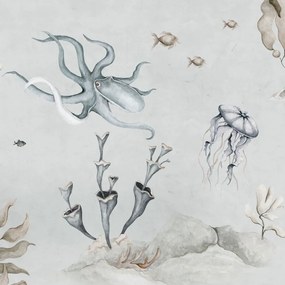 Tapeta podvodný svet šedá 280x100 cm