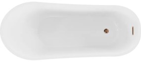 Mexen Alta, voľne stojaca vaňa 170 x 75 cm, biela, ružové zlato prepad, 52141707500-60