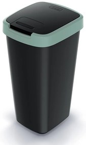 Odpadkový kôš s farebným vekom, 25 l, zelená / čierna