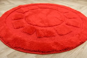 Kúpeľňový koberček Ocean červený kruh