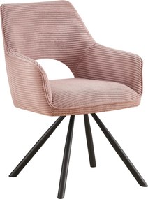 XXXLutz STOLIČKA S PODRÚČKAMI, železo, kord, pink Hom`in - Stoličky - 000758018902