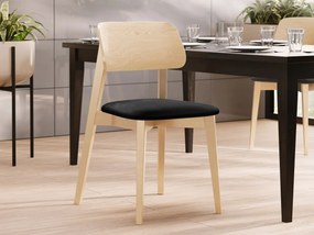 Čalúnená jedálenská stolička KT63, Dostupné poťahy: Magic Velvet 2217, Farby: czarny