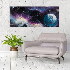 Obraz - Maľovaný vesmír (120x50 cm)