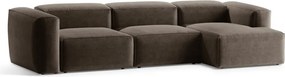 Hnedá rohová pohovka (pravý roh/s leňoškou) Bergamo – Cosmopolitan Design
