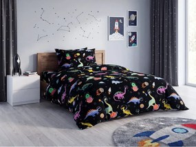 Sada detských obliečok z mikrovlákna DINO SPACE farebné + obliečka na vankúš 50 x 70 cm ZDARMA