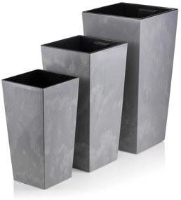 PLASTOVÝ KVETINÁČ PORTO 46X25X25 CM IMITÁCIA BETÓNU SIVÁ