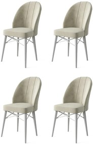 Sada jedálenských stoličiek Ritim Cream and White,4 ks, 4 ks