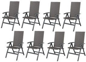 Livarno home Skladacie kreslo Valencia, sivá, 8 kusov  (800008944)